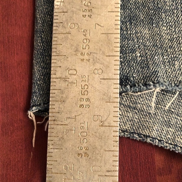 𝅺American Eagle Outfitters size 12 blue denim glittery stretch frayed hem - Picture 4 of 8